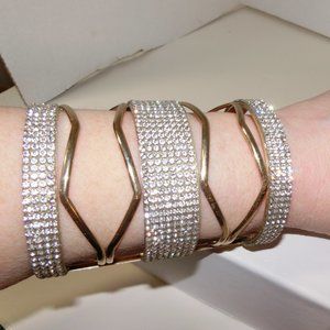 VTG RETRO RUNWAY CUFF/BRACELET W/CRYSTALS  RARE!